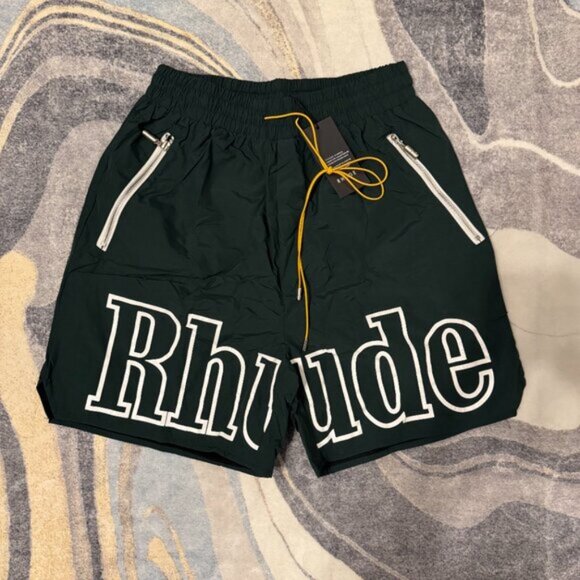 Rhude Green Athletic Shorts Size Large - Picture 1 of 4